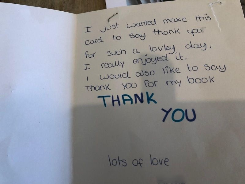 Handwritten thank you card